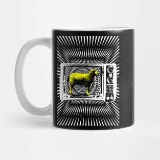 Anti Media and the Sheeple (for black t-shirts) Mug